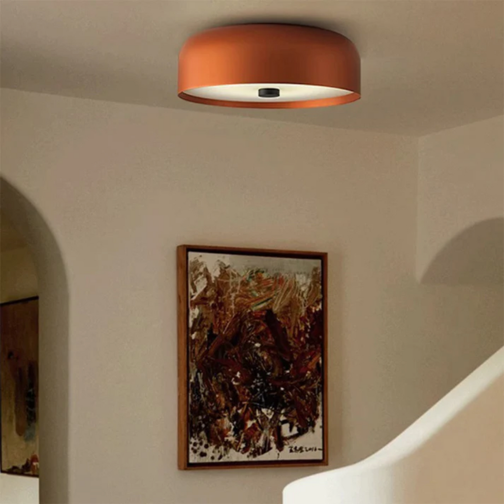 Wool Retro Ceiling Lamp | Flush Mount Ceiling Light with Dimmable LED | Nordic Minimalist Design for Cozy Interiors
