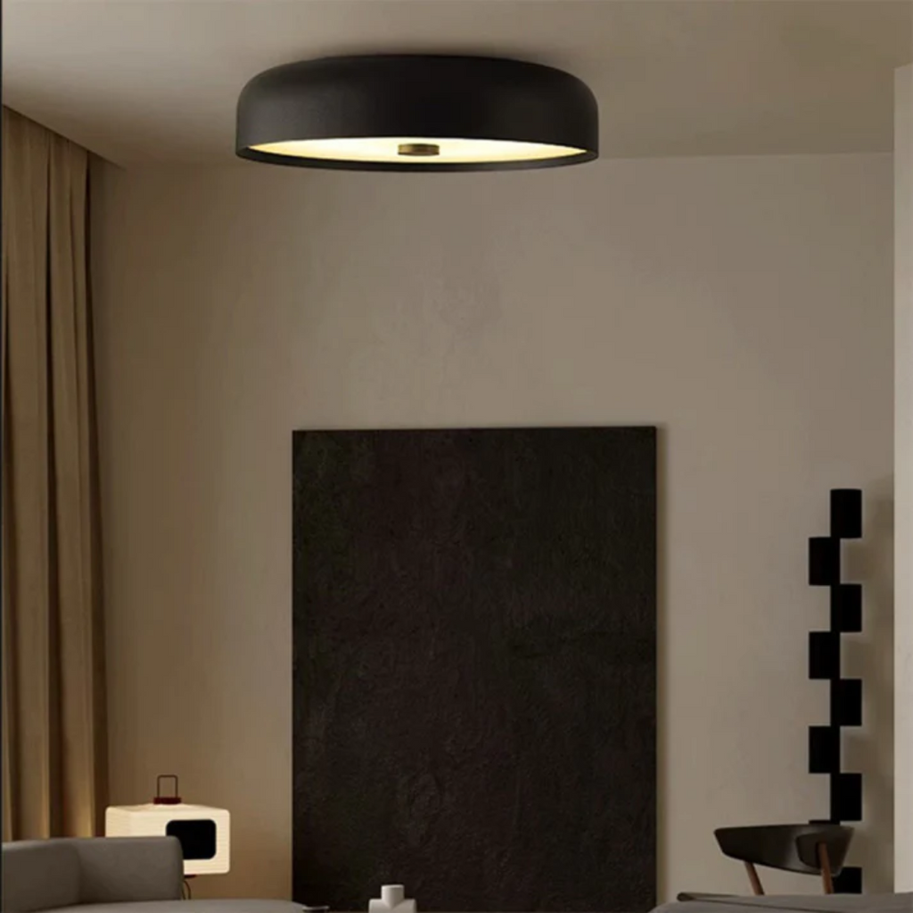 Wool Retro Ceiling Lamp | Flush Mount Ceiling Light with Dimmable LED | Nordic Minimalist Design for Cozy Interiors