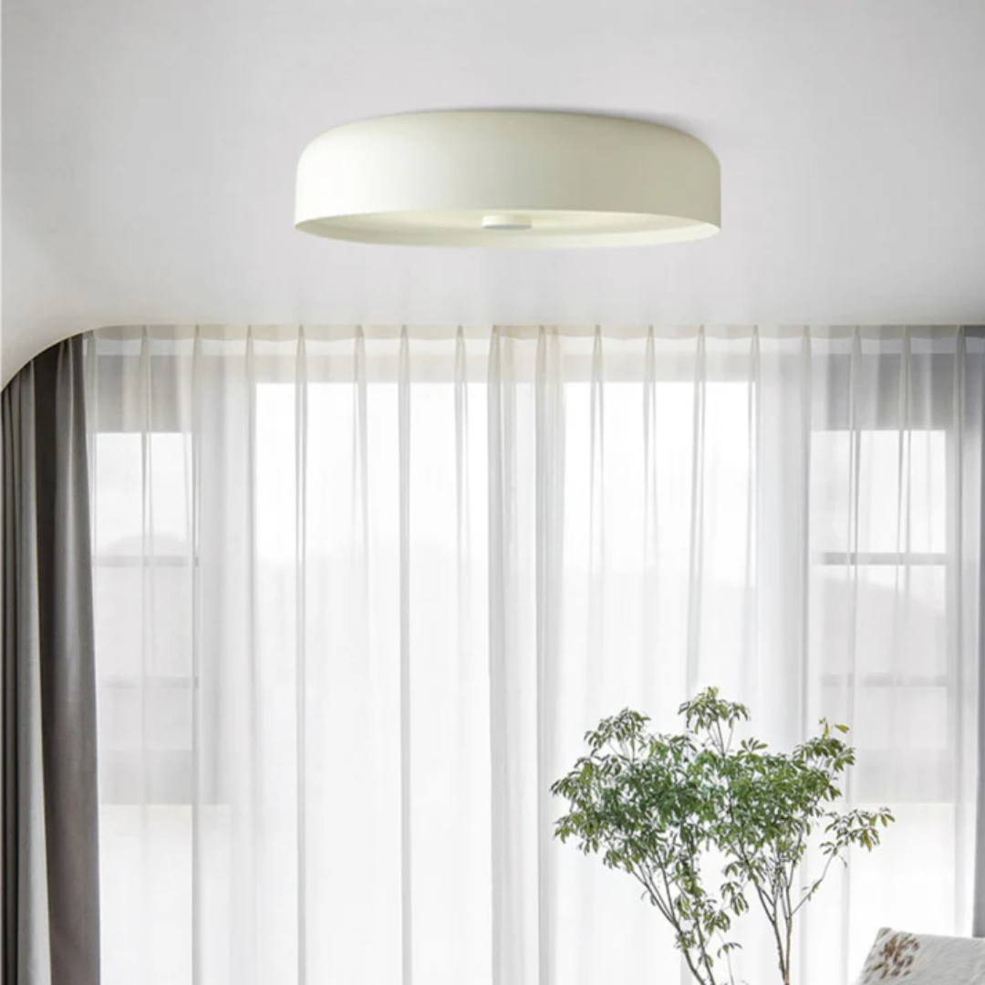 Wool Retro Ceiling Lamp | Flush Mount Ceiling Light with Dimmable LED | Nordic Minimalist Design for Cozy Interiors