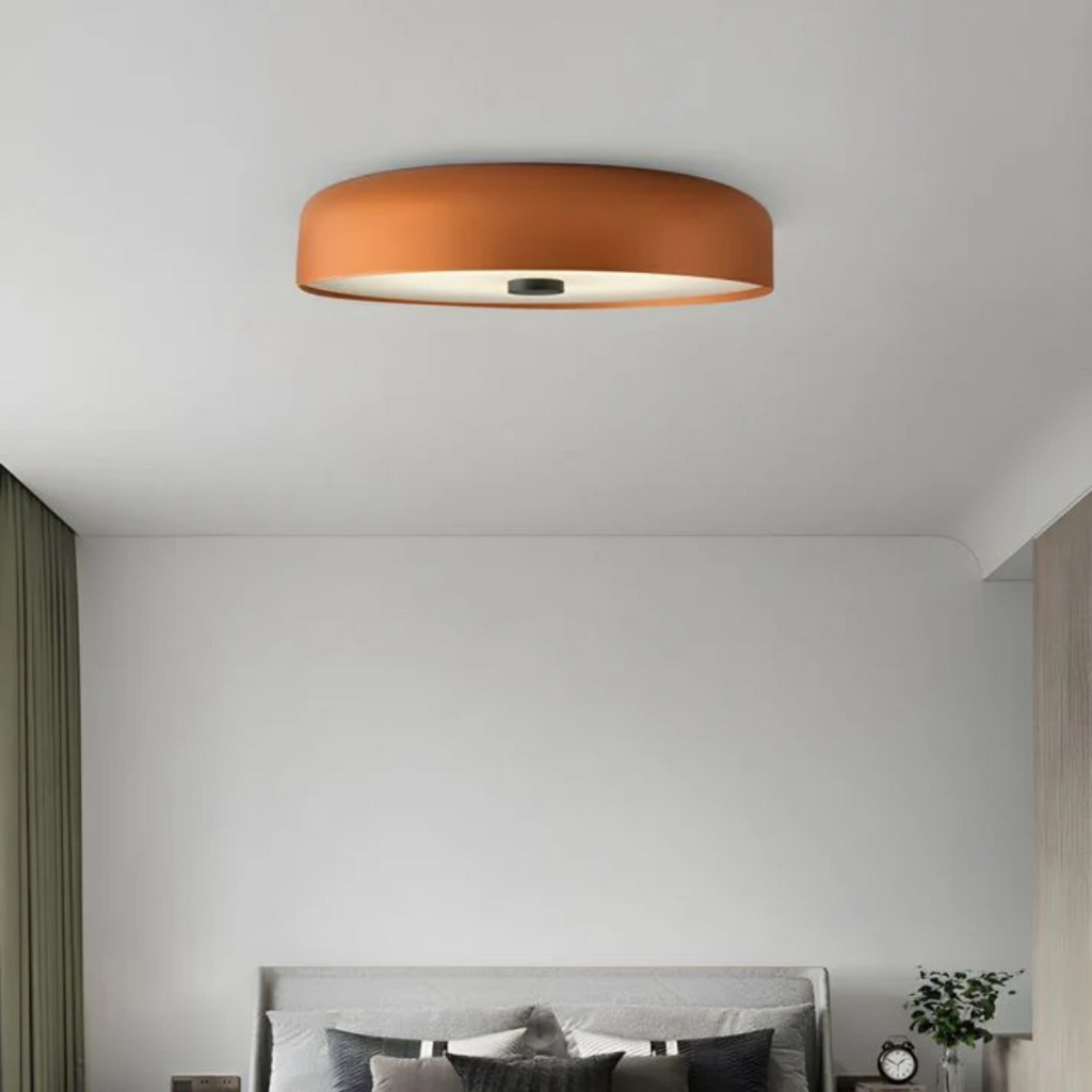 Wool Retro Ceiling Lamp | Flush Mount Ceiling Light with Dimmable LED | Nordic Minimalist Design for Cozy Interiors