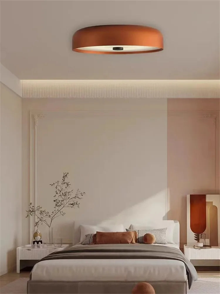 Wool Retro Ceiling Lamp | Flush Mount Ceiling Light with Dimmable LED | Nordic Minimalist Design for Cozy Interiors