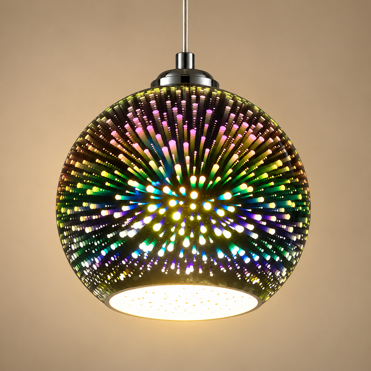 3D fireworks glass pendant light glowing