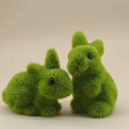 Decorative Moss Bunny Figurine Garden Style Home Decoration