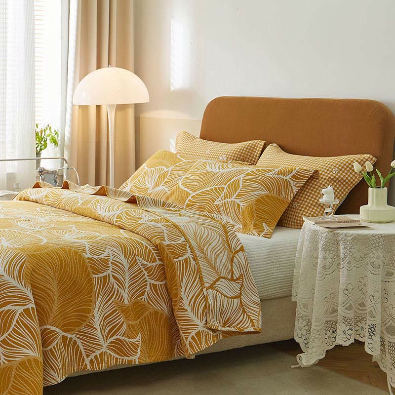 Three Layer Organic Cotton Reversible Quilt for Bed