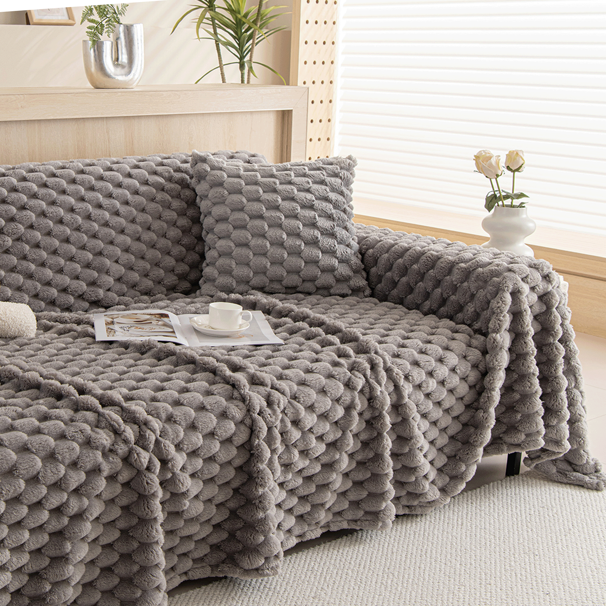 Cozy Chic Pet Friendly Sofa Cover for Soft Everyday Comfort