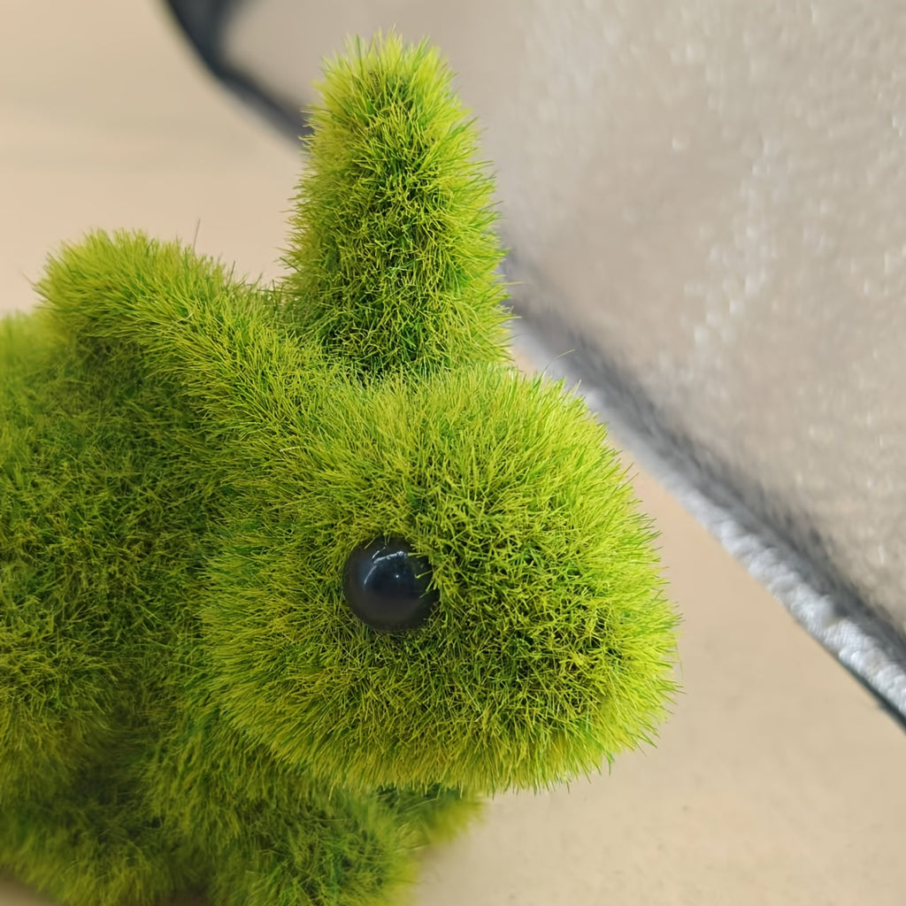 Decorative Moss Bunny Figurine Garden Style Home Decoration