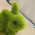 Decorative Moss Bunny Figurine Garden Style Home Decoration