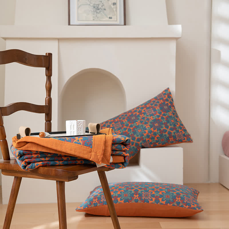 Reversible Six Layer Organic Cotton Quilt for All Seasons