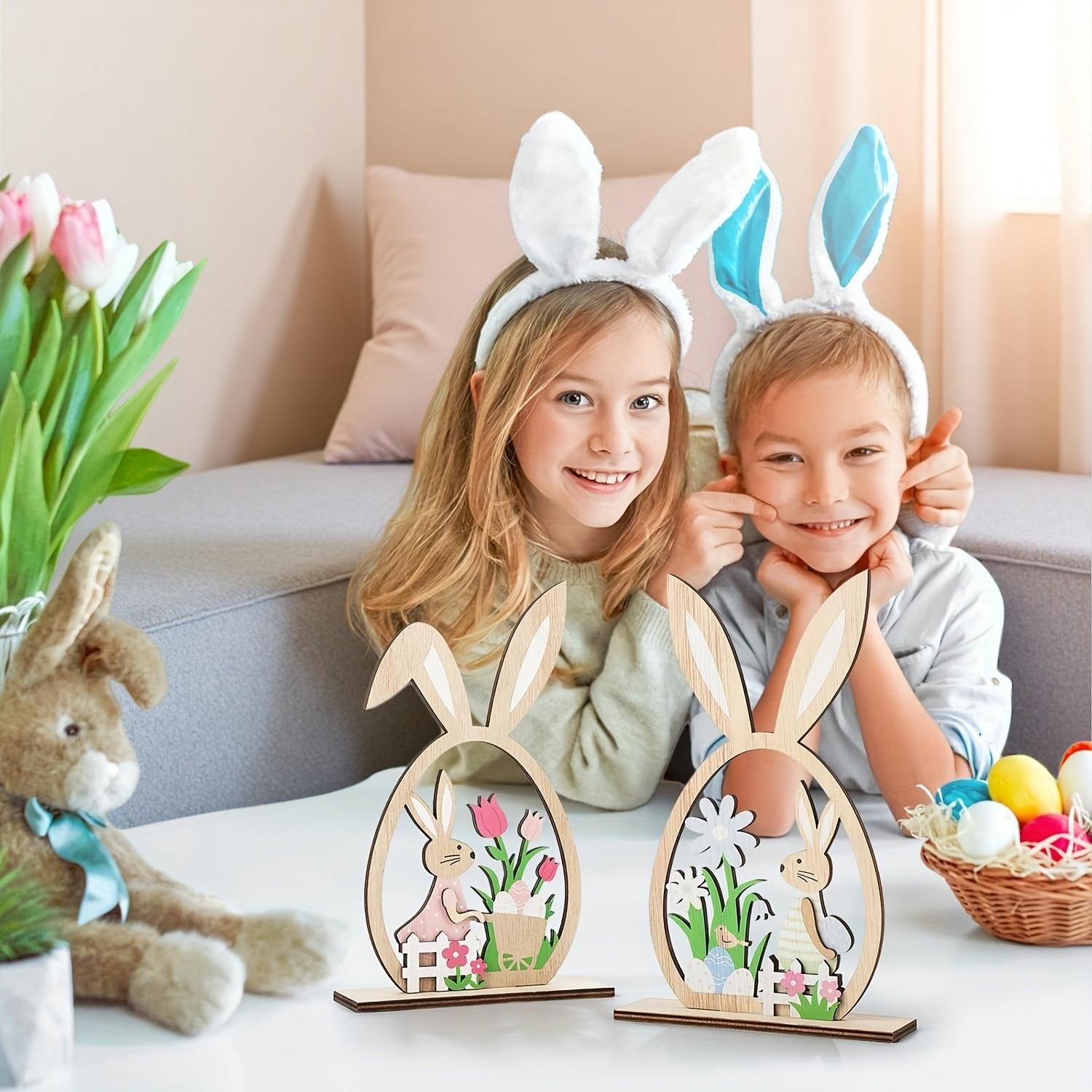 Easter Wooden Table Plaque Rustic Spring Decoration Set