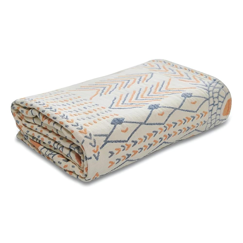 Reversible Cotton Throw Blanket for Sofa Bed or Lounge