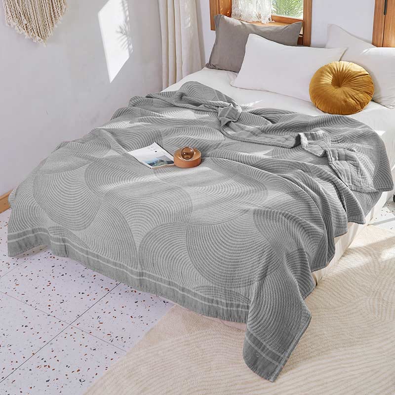 Annual Ring Four Layer Cotton Muslin Quilt for Bedding