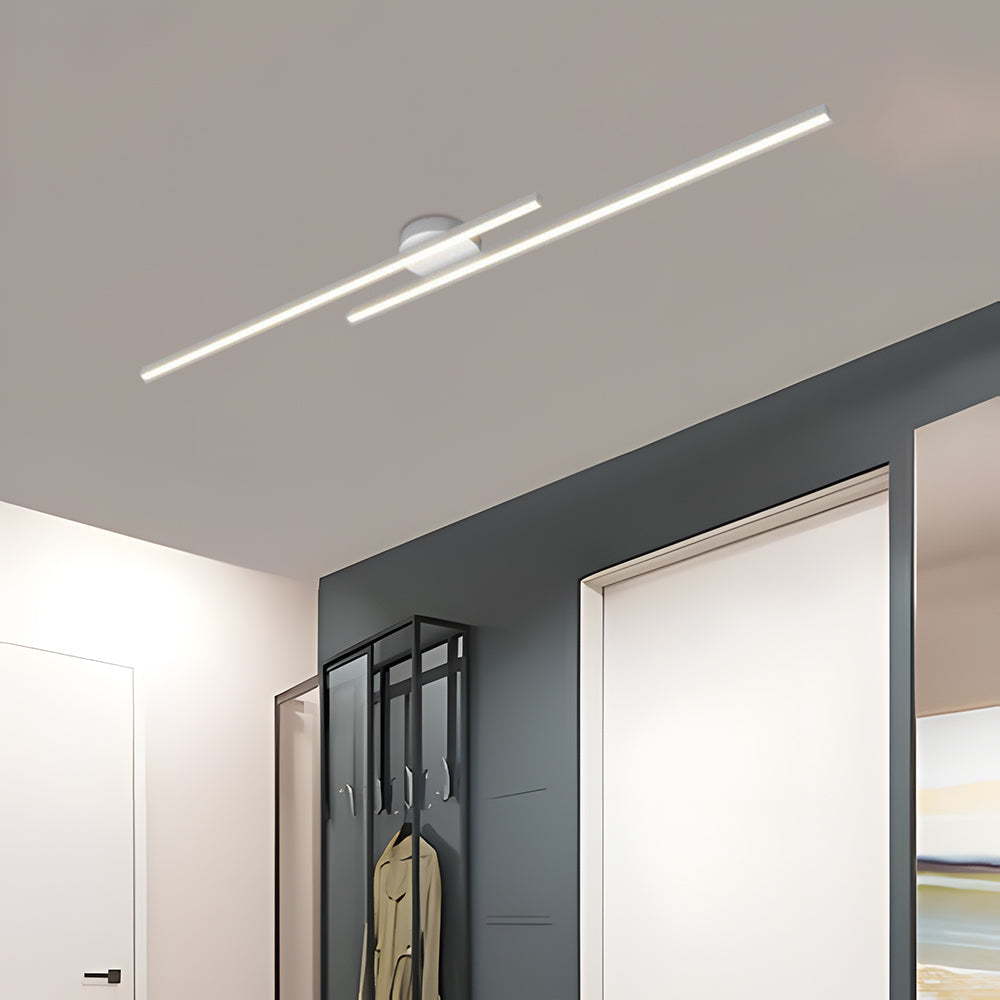 Modern LED Semi Flush Mount Ceiling Light, Aluminum, Dimmable, Black White