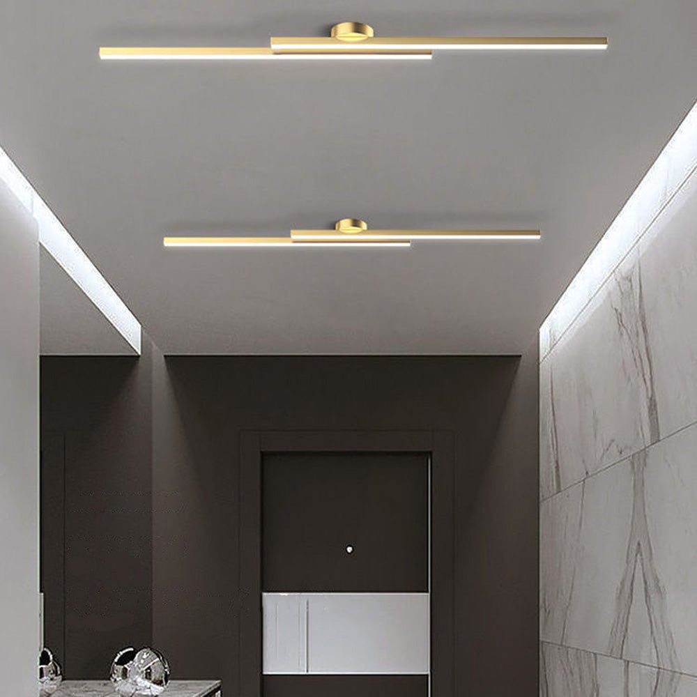 Modern LED Semi Flush Mount Ceiling Light, Aluminum, Dimmable, Black White