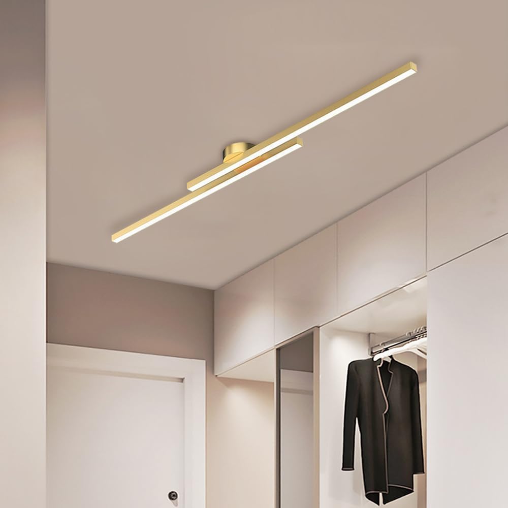 Modern LED Semi Flush Mount Ceiling Light, Aluminum, Dimmable, Black White