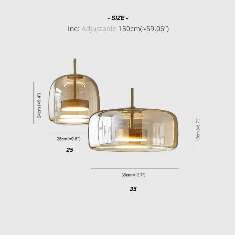 Modern Glass Pendant Light LED Hanging Ceiling Lamp