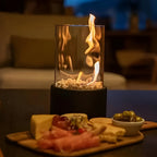 Modern Tabletop Bioethanol Fireplace Glass Metal Fire Bowl