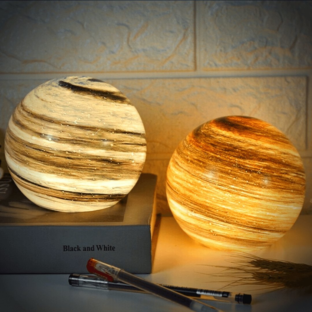 Glass Moon Lamp LED Color Changing Table Light