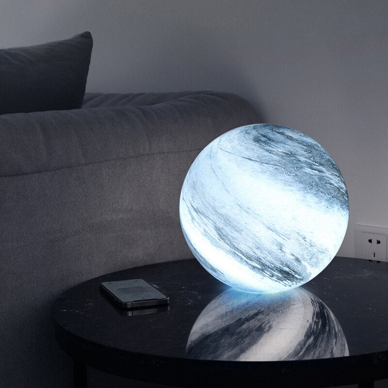 Glass Moon Lamp LED Color Changing Table Light
