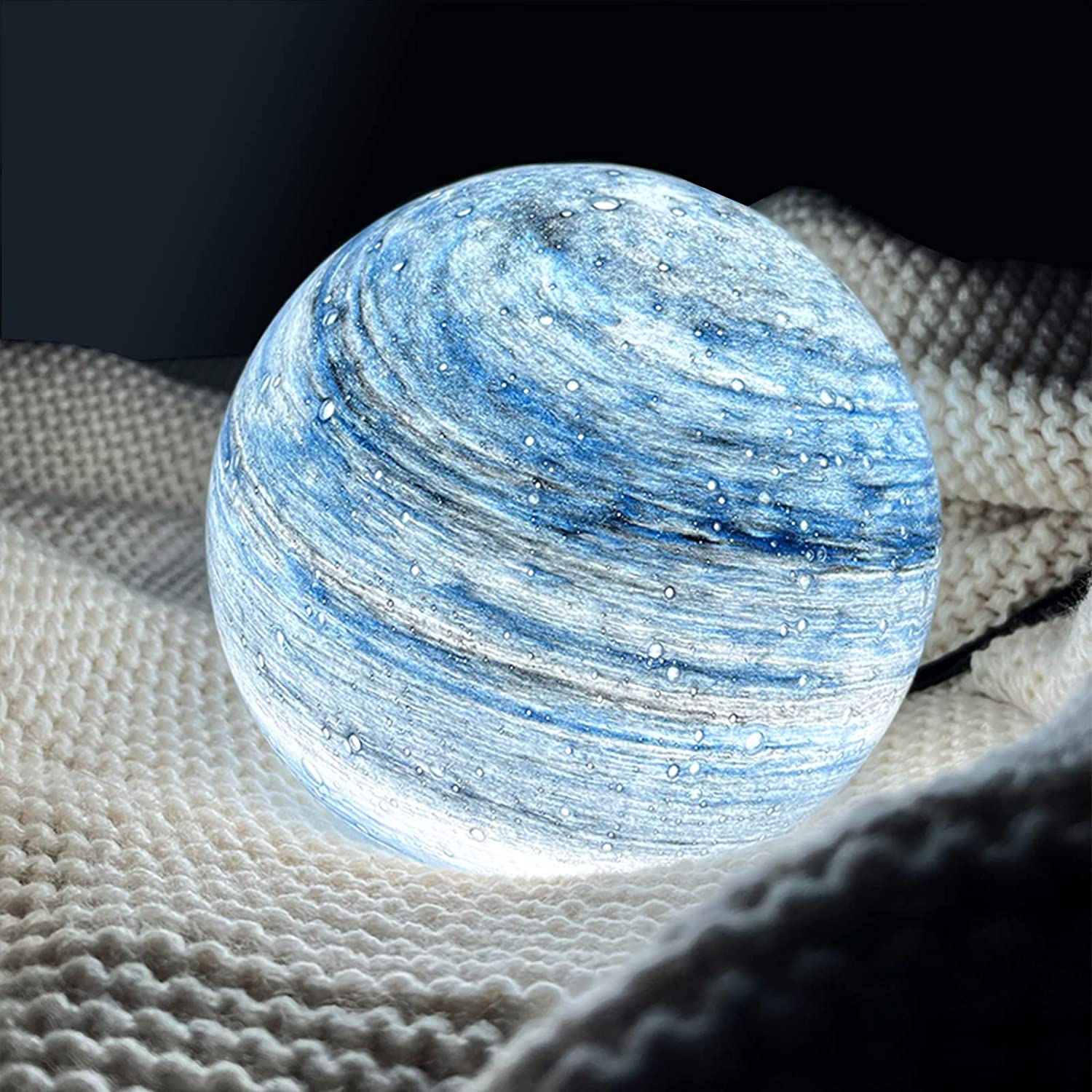 Glass Moon Lamp, Color Changing LED Table Light, Decorative Sphere Night Light