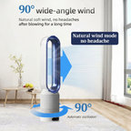 Air Purifier Bladeless Tower Fan, Leafless Tower Fan, 90° Oscillating Standing Fan with Remote, 8 Speeds, 120 Minutes Timer, LED Touch Screen, 22 Inches