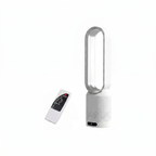 Air Purifier Bladeless Tower Fan, Leafless Tower Fan, 90° Oscillating Standing Fan with Remote, 8 Speeds, 120 Minutes Timer, LED Touch Screen, 22 Inches