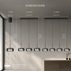 Glass drum pendant light styled above a kitchen island