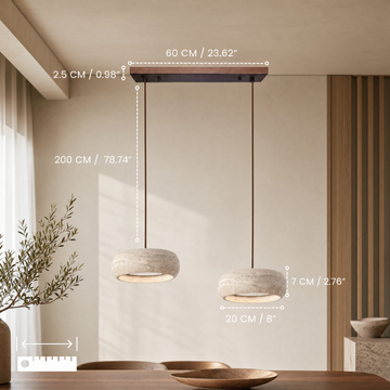 Travertine pendant light finish options