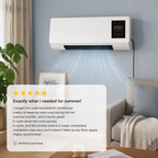 Slim wall-mounted mini air conditioner in a living room