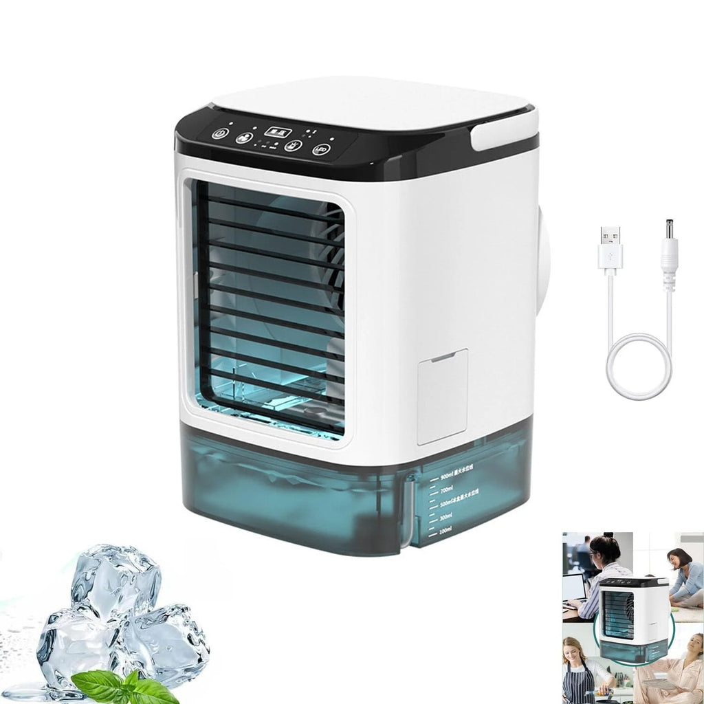 Portable air conditioner with 3-speed fan speed, cooling fans that blow cold air, mini portable air conditioner.