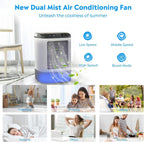 Portable air conditioner with 3-speed fan speed, cooling fans that blow cold air, mini portable air conditioner.