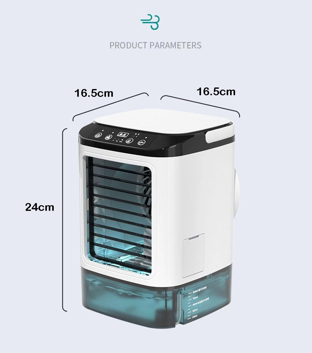 Portable air conditioner with 3-speed fan speed, cooling fans that blow cold air, mini portable air conditioner.
