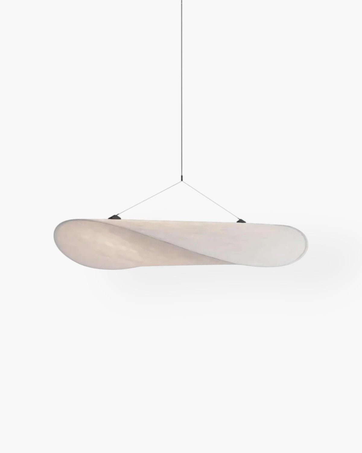 Japandi Silk Pendant Light, Modern Drum Ceiling Lamp, Warm LED, Living Room