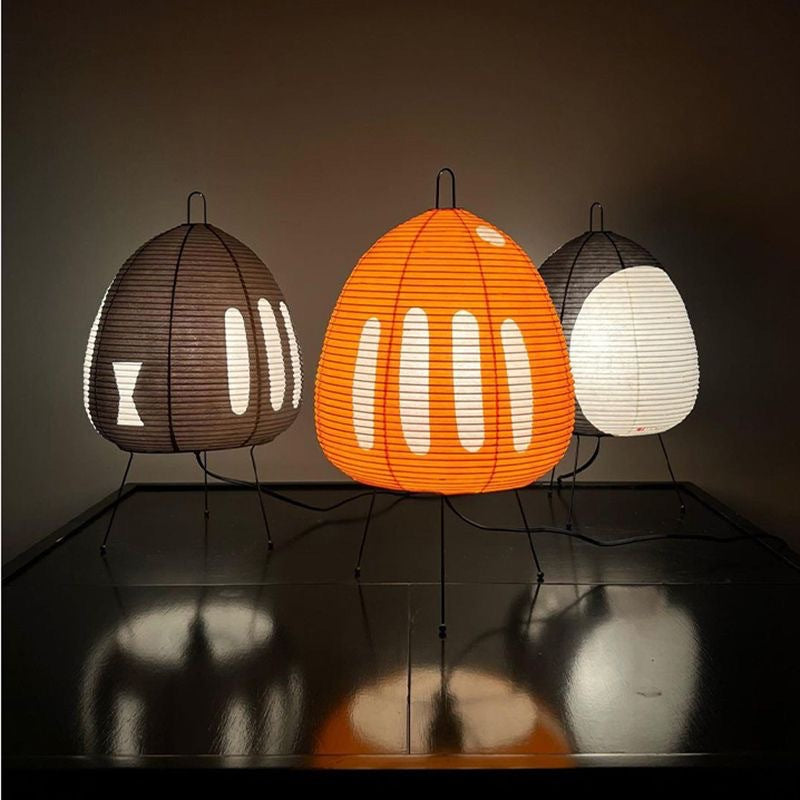 Japanese Rice Paper Table Lamp, Wabi Sabi Retro Design, Warm Bedside Light