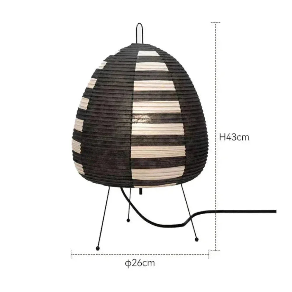 Japanese Rice Paper Table Lamp, Wabi Sabi Retro Design, Warm Bedside Light