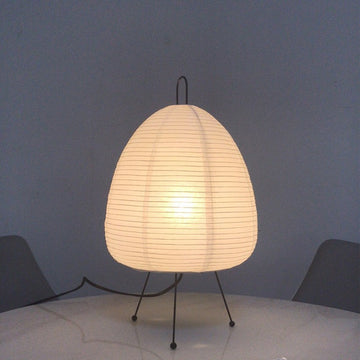 Japanese Rice Paper Table Lamp Retro Wabi Sabi Design