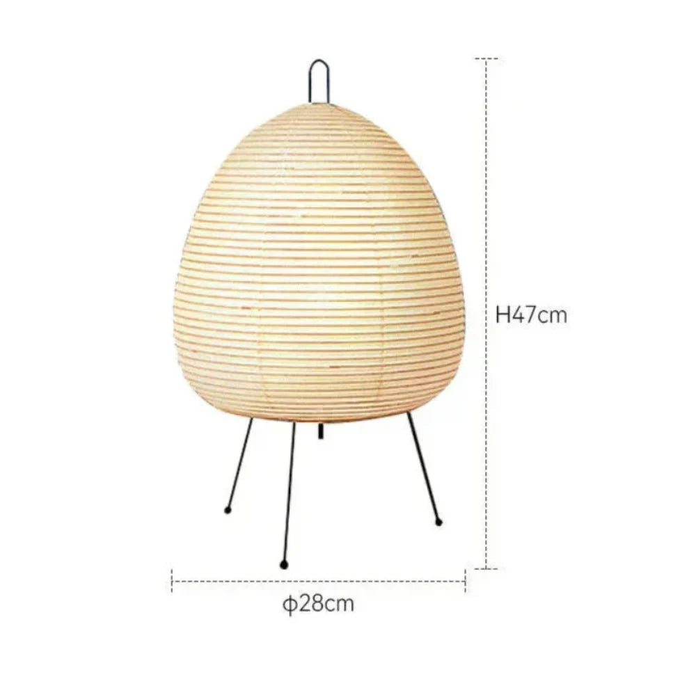 Japanese Rice Paper Table Lamp, Wabi Sabi Retro Design, Warm Bedside Light