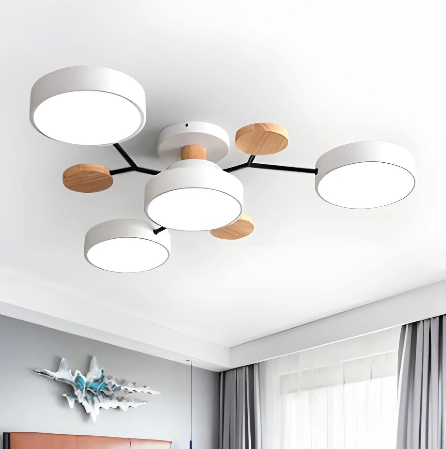 Modern LED Ceiling Lamp Acrylic Iron Living Room Light