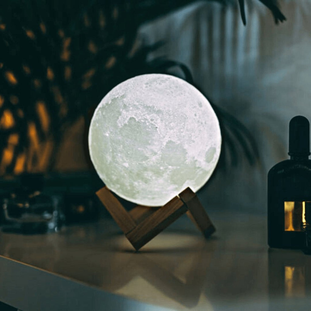 Moon Lamp 3D Printed LED Touch Control Night Light
