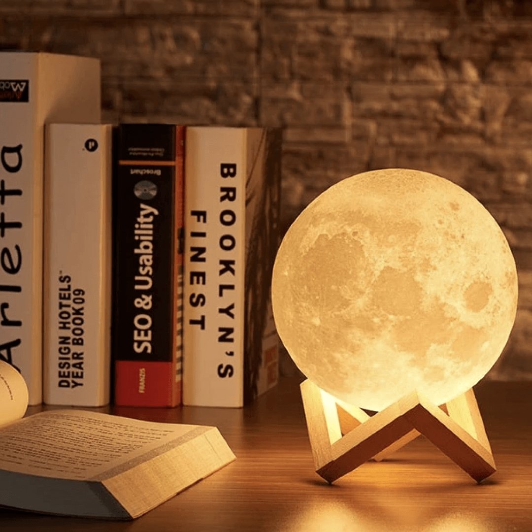 Moon Lamp 3D Printed LED Touch Control Night Light
