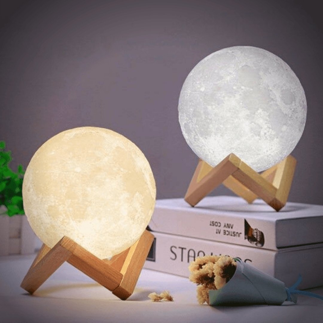 Moon Lamp 3D Printed LED Touch Control Night Light