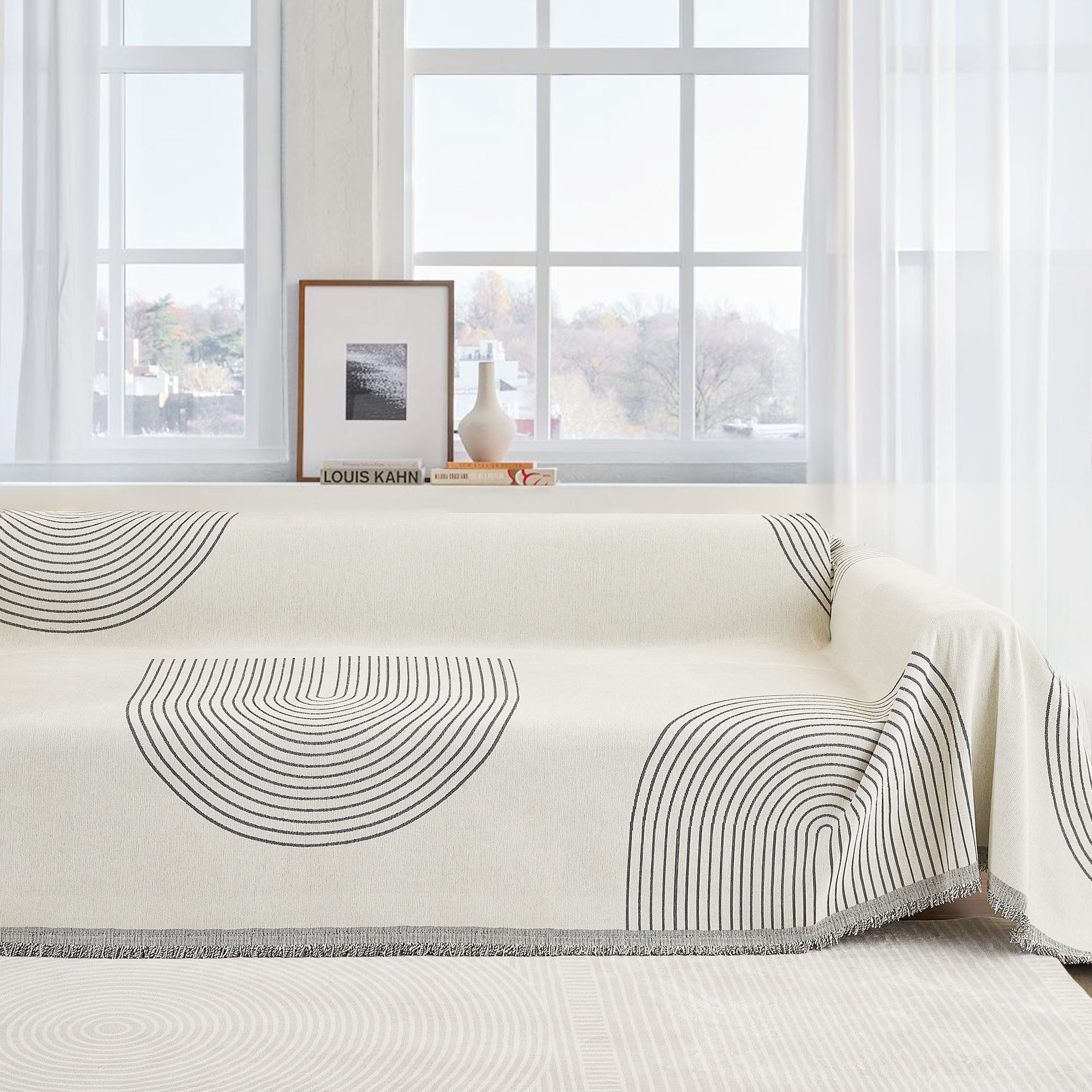 Reversible Chenille Sofa Cover for Soft Cozy Everyday Protection