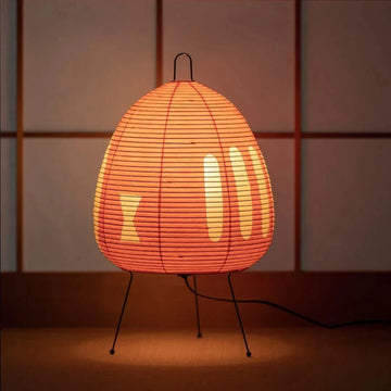 Japanese Rice Paper Table Lamp Retro Wabi Sabi Design