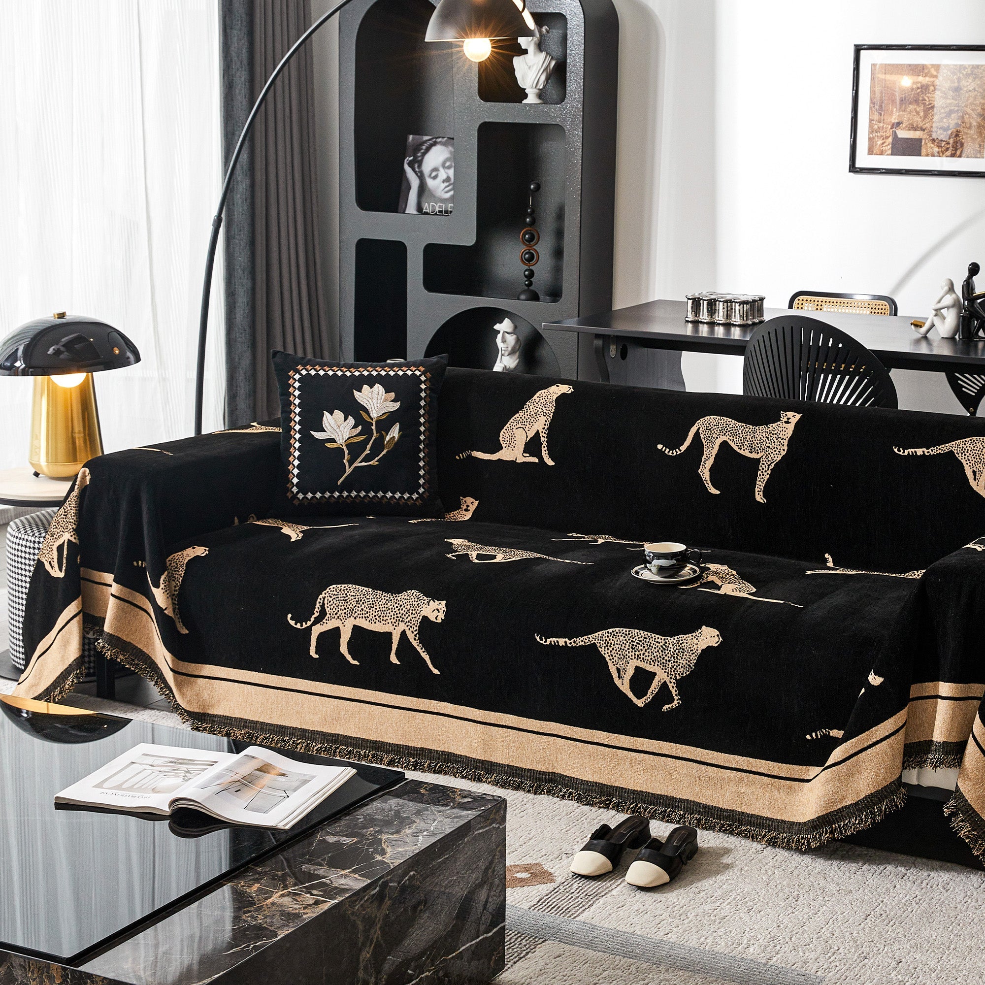 Safari Inspired Anti Pilling Sofa Cover for Bold Modern Living