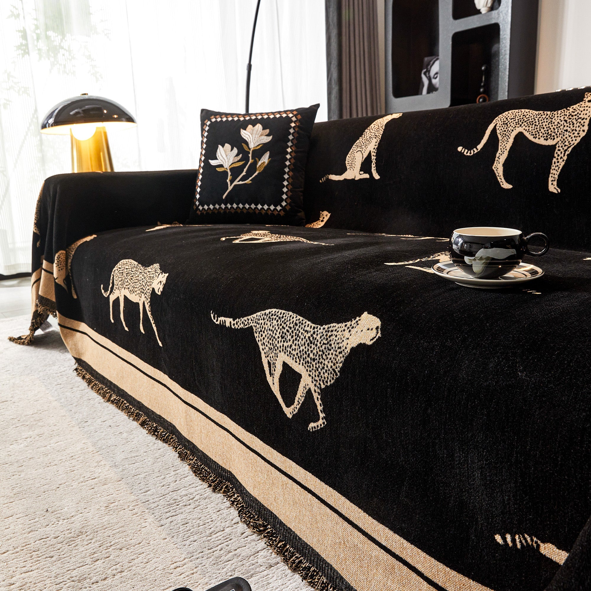 Safari Inspired Anti Pilling Sofa Cover for Bold Modern Living