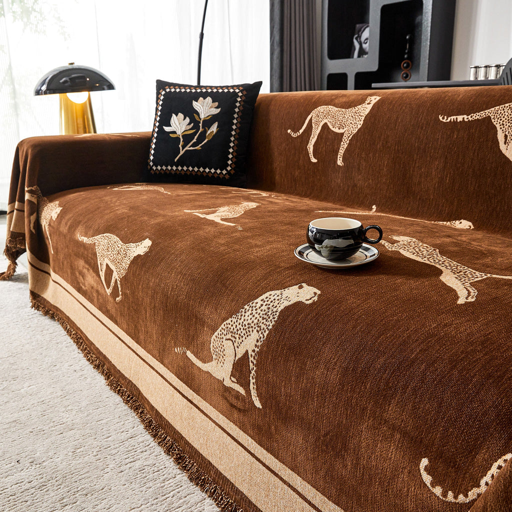 Safari Inspired Anti Pilling Sofa Cover for Bold Modern Living