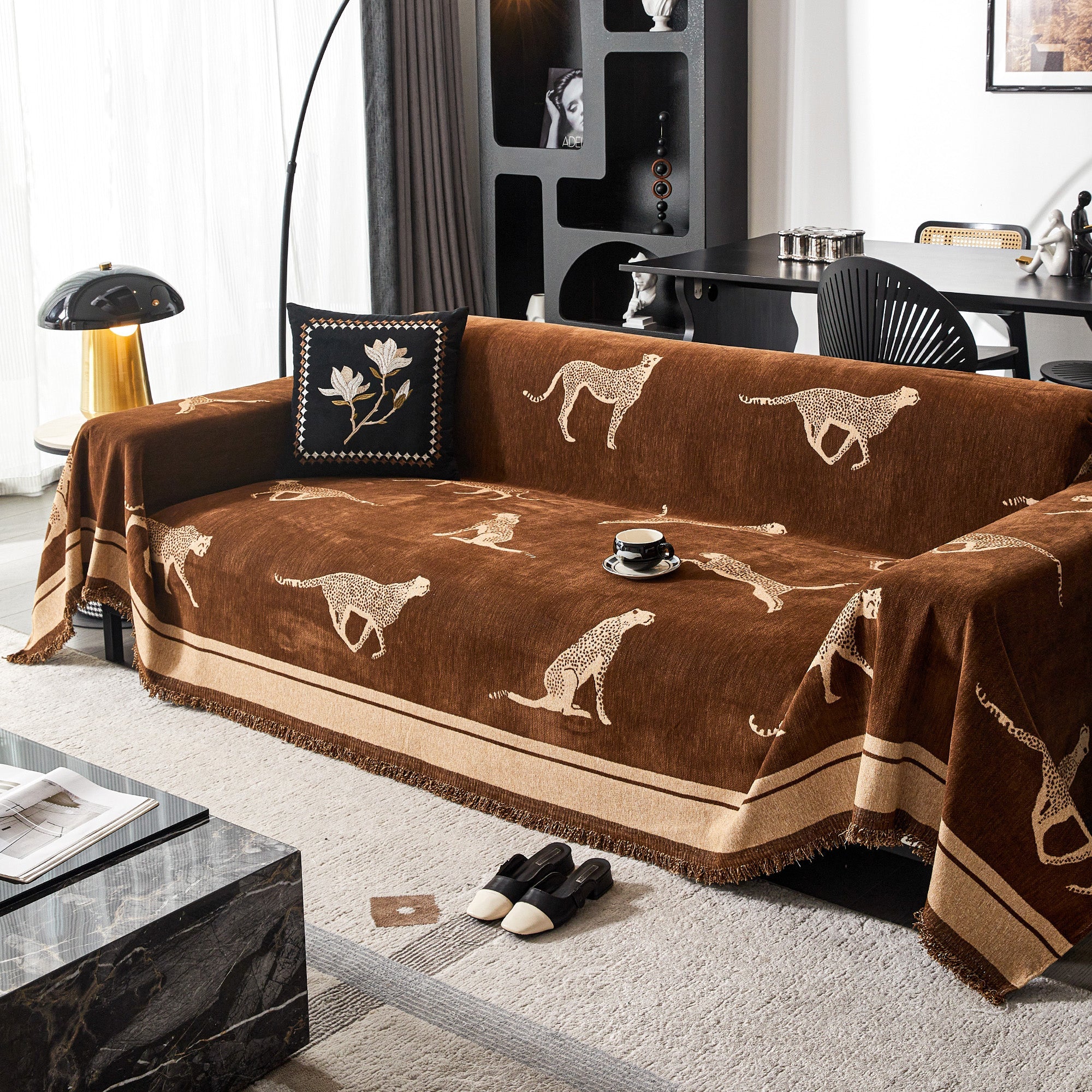 Safari Inspired Anti Pilling Sofa Cover for Bold Modern Living