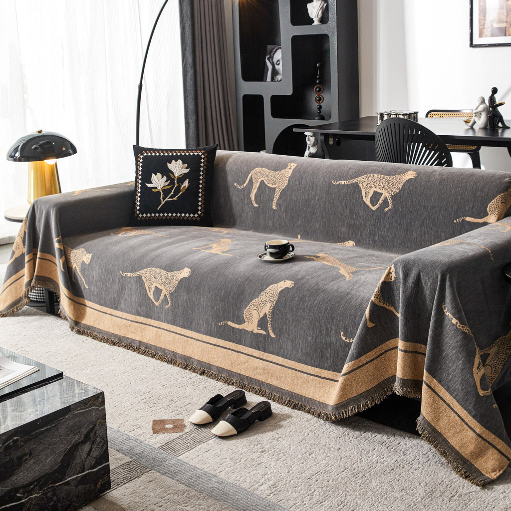 Safari Inspired Anti Pilling Sofa Cover for Bold Modern Living