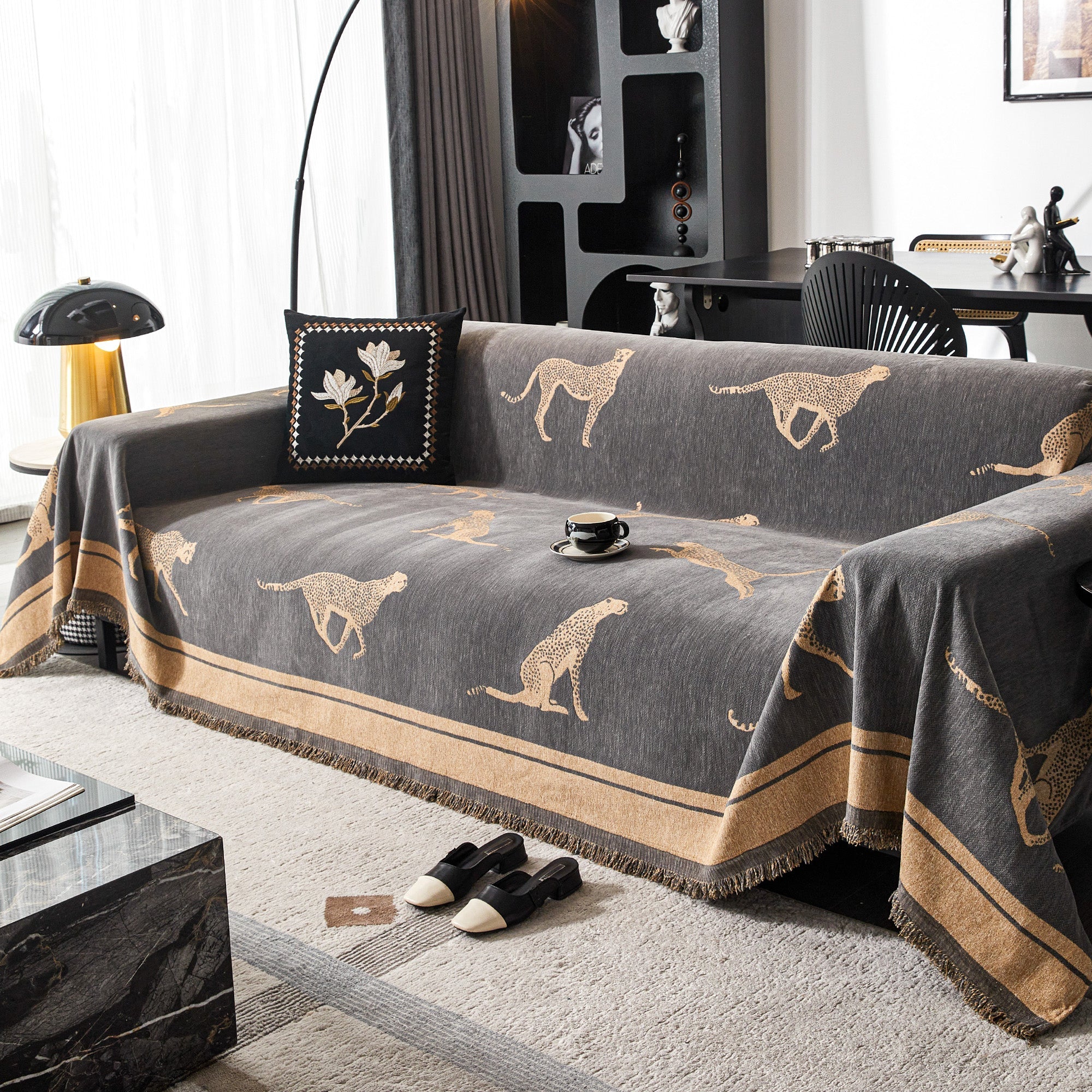 Safari Inspired Anti Pilling Sofa Cover for Bold Modern Living