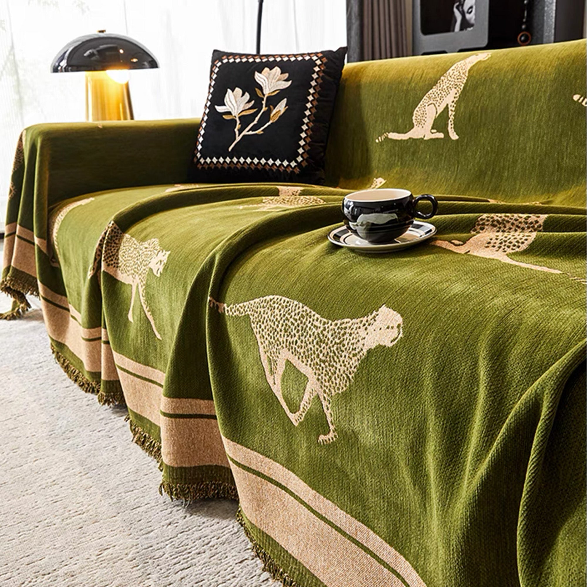 Safari Inspired Anti Pilling Sofa Cover for Bold Modern Living