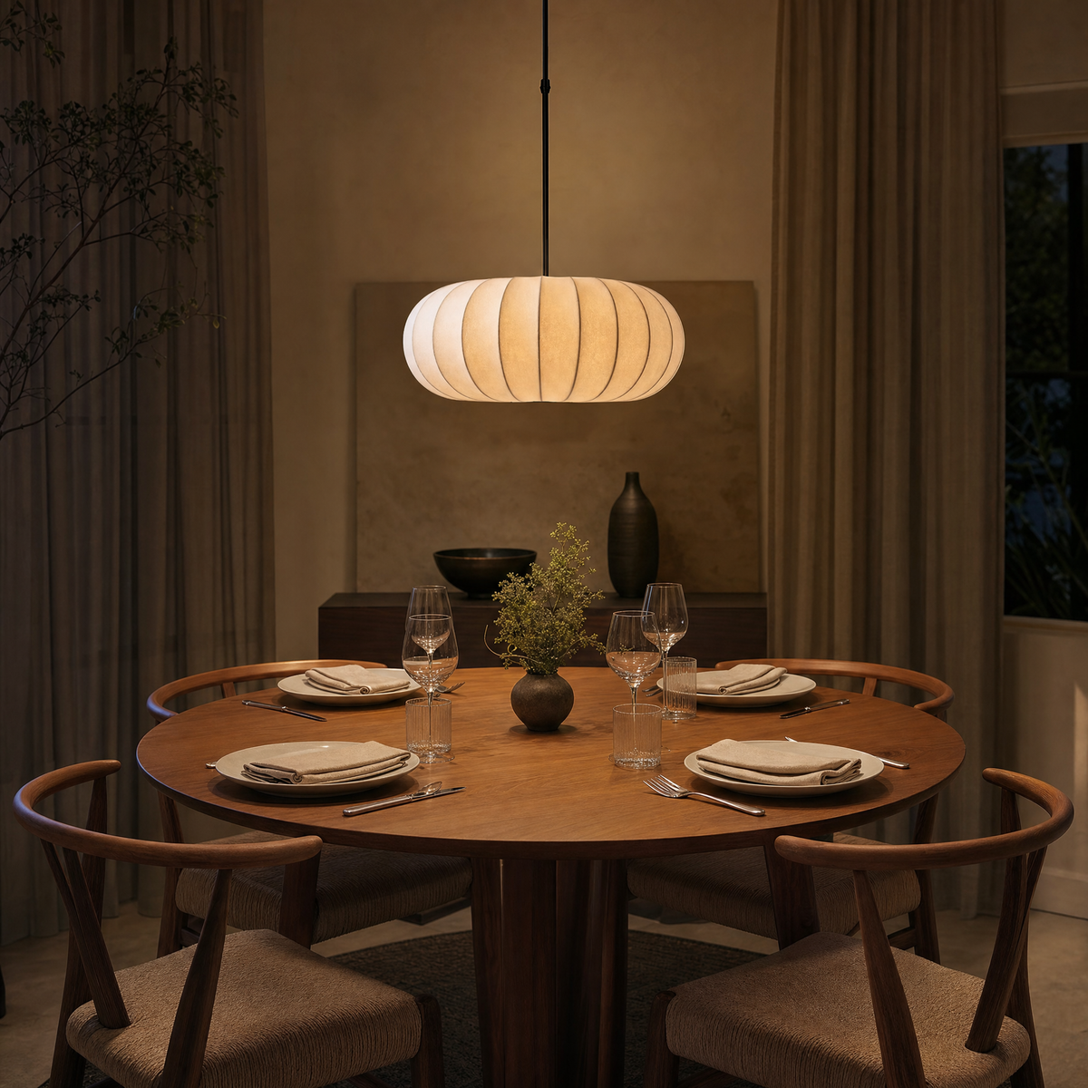 Diffused light that flatters the table